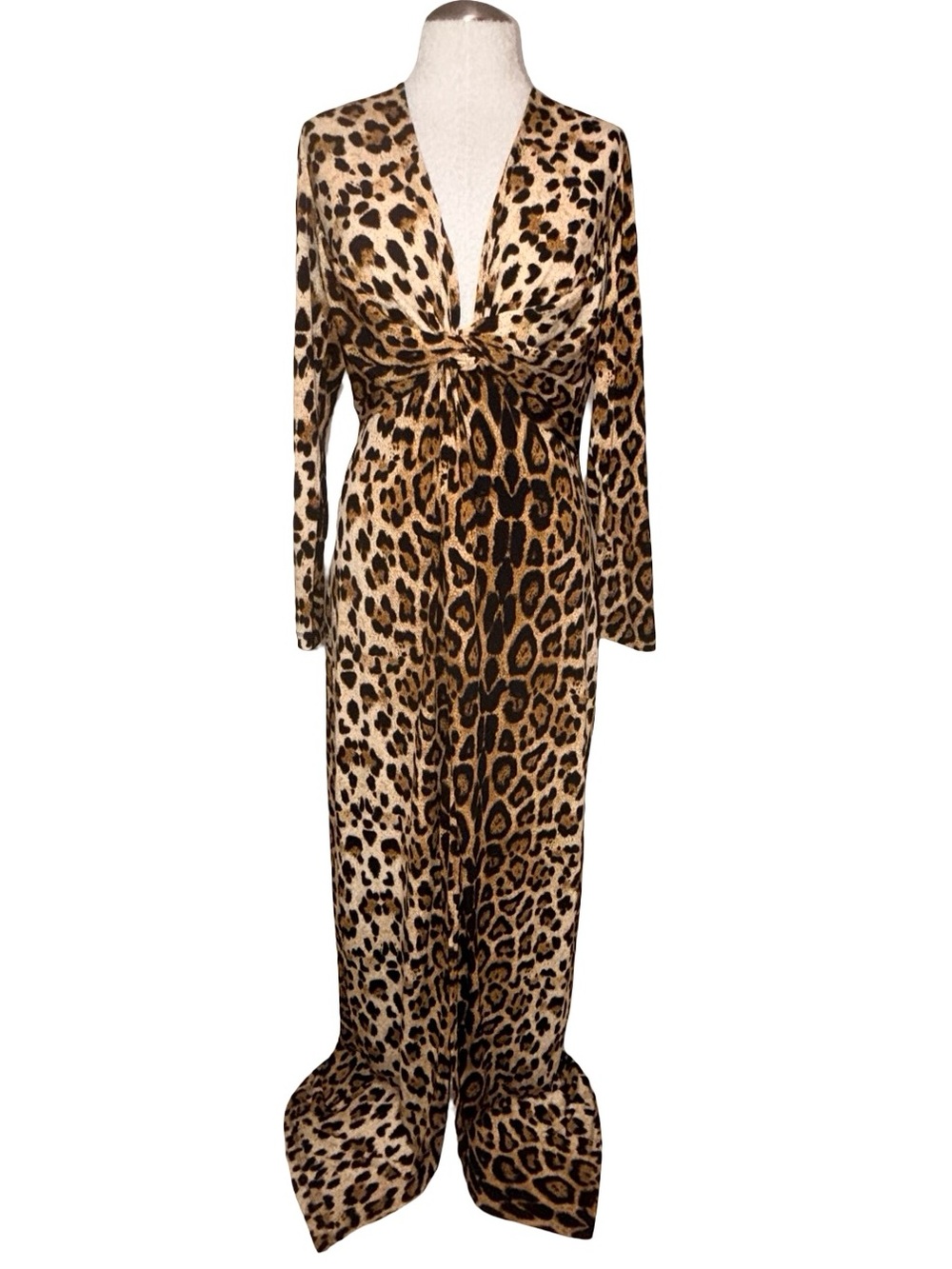 Leopard Print Twist-Front Maxie Dress in leopard print - 1XL